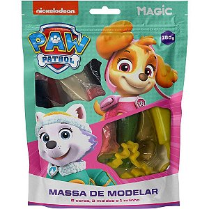 Massa para modelar criativa p. canina skye 150g 6cores 3mo - magic kids (unidade)