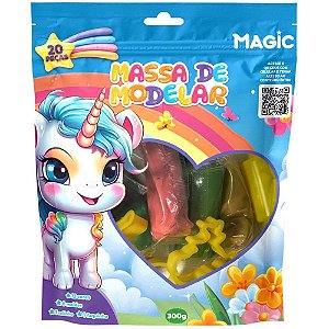 Massa para modelar criativa unicornio 300g 12cores/6moldes - magic kids (unidade)