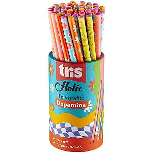 Lapis preto redondo decorado tris dopamina 4 cores - summit (pote-48)