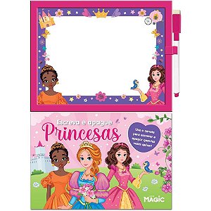Livro brinquedo ilustrado lousa escreve e apaga princesa - magic kids (unidade)