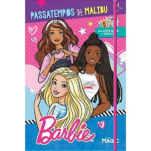 Livro com adesivos passatempo barbie c/lapis cor - magic kids (unidade)