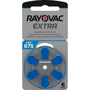 Pilha bateria aparelho auditivo tam.675 - rayovac (bl.c/06)