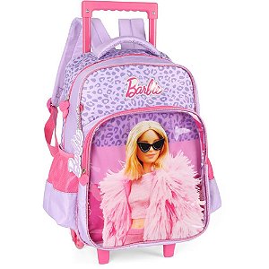Mochila infantil com rodinha barbie g violeta c/alca - luxcel (unidade)