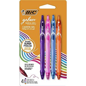 Caneta gel bic quick dry 4 cores - bic (bl.c/04)