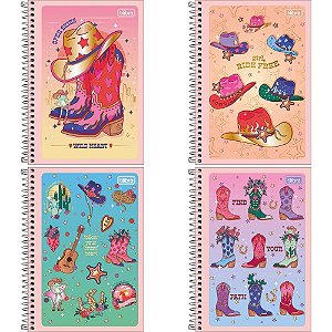 Caderno espiral 1/4 flexivel west girl 80fls - tilibra (pct.c/06)