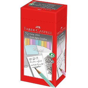 Lapis preto triangular ecolapis grip 2001 tons pastel - faber-castell (cx.c/72)