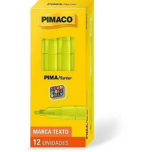 Caneta marca texto pimamarker amarelo - pimaco (cx.c/12)