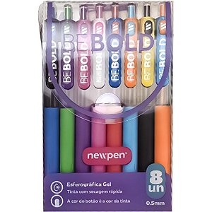 Caneta esferografica be bold max 0.5mm gel 8 cores - newpen (estojo)