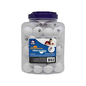 Bola de ping pong branca 40mm tam.oficial - bel (pote/60)