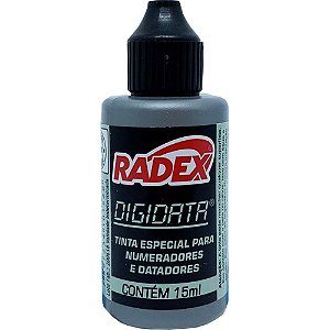 Tinta para carimbo 15ml preta numerador e datador - radex (cx.c/12)