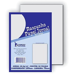 Bloco para rascunho jornal 1/72 50fls 78x109mm - tamoio (pct.c/40)