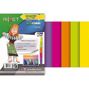 Bloco para educacao artistica lumi a4 5 cores 120g.25f.21x29 - ridet (pacote)