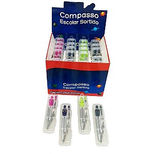 Compasso escolar 4 cores - v.m.p. (cx.c/24)