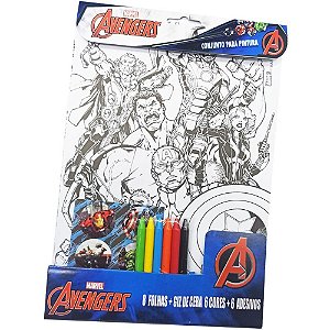 Brinquedo para colorir kit pintura avengers 26x19 20p - v.m.p. (unidade)