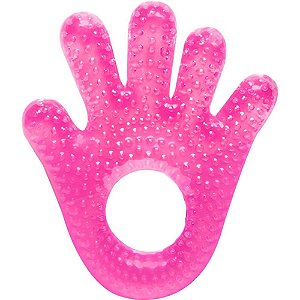 Mordedor infantil maozinha c/agua rosa - buba (unidade)