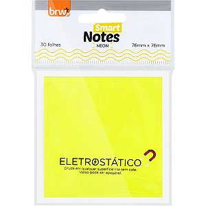 Bloco de recado autoadesivo eletrostatico 76x76 am.neo 30f - brw (blister)