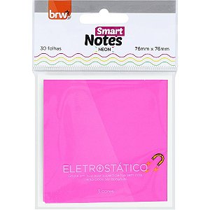 Bloco de recado autoadesivo eletrostatico 76x76mm 3cor 30f - brw (blister)