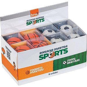 Borracha decorada sports ball desmontavel 2mod. - brw (dp.c/16)