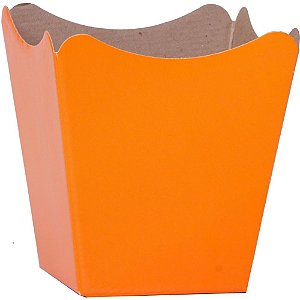 Cachepot paper liso pote 11 laranja 11x11x9cm - xingo embalagens (pct.c/10)