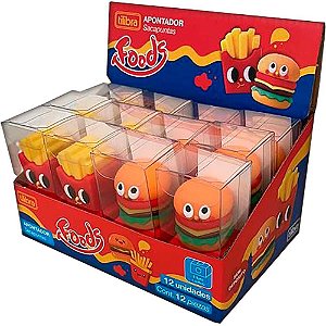 Apontador com deposito decor. foods 1 furo 2mod. - tilibra (dp.c/12)