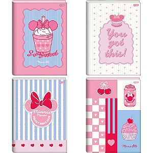 Caderno brochurao capa dura minnie arts 80fls. - jandaia (pct.c/05)