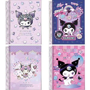 Caderno 10x1 capa dura kuromi 160fls. i.a - jandaia (pct.c/04)
