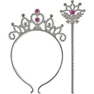 Fantasia acessorio tiara coroa e varinha encantad - make+ (unidade)