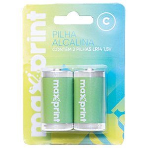 Pilha alcalina media c - maxprint (bl.c/02)