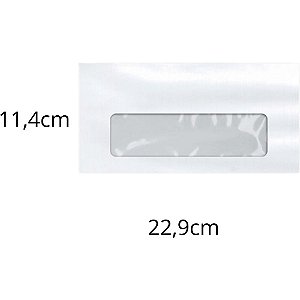 Envelope oficio 114x229 75g. branco com janela - scrity (cx.c/1000)