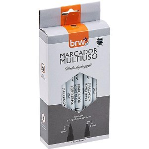 Caneta para cd 2.0mm retro ponta dupla 2.0/0.4mm pt - brw (cx.c/12)