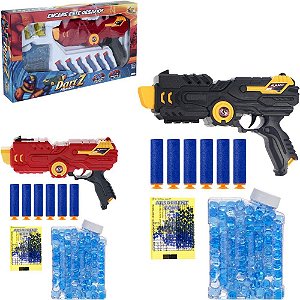 Lancador dart z blaster c/gel+dardos - art brink (unidade)