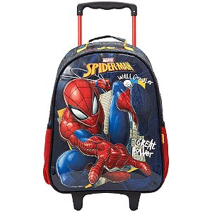 Mochila infantil com rodinha spider-man x1-b md - xeryus (unidade)