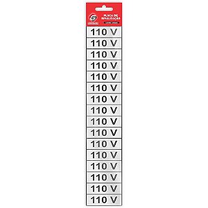 Placa de sinalizacao 110v 5x25cm. - grespan (pct.c/05)
