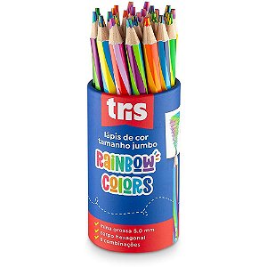 Lapis de cor jumbo tris rainbow 6 combinacoes cor - summit (pote-24)