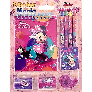Livro infantil colorir sticker mania minnie 9pcs - dcl (unidade)