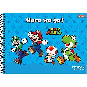 Caderno desenho univ capa dura super mario bros 80fls. - foroni (pct.c/05)