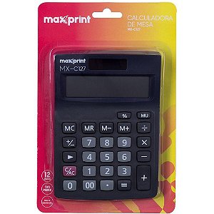 Calculadora de mesa 12 dig mx-c127 preto - maxprint (unidade)