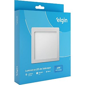 Luminaria led quadrada 24w sobrepor 6500k pr - elgin (unidade)