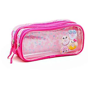 Estojo duplo stweet donuts retangular (sortido) - kit (unidade)