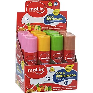 Cola em bastao perfumada 8g. (sortido) - molin (dp.c/12)