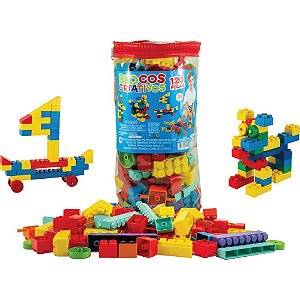 Brinquedo para montar blocos criativos 120 peças - kendy brinquedos (unidade)