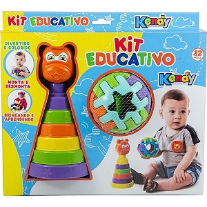 Brinquedo educativo kit educativo c/8 peças - kendy brinquedos (unidade)