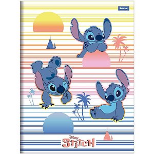 Caderno brochura 1/4 capa dura stitch 80f - foroni (pct.c/10)