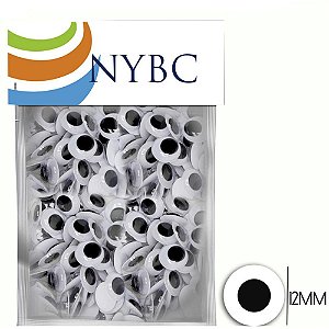 Artesanato olho movel 10mm preto - nybc (pct.c/100)