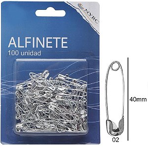 Alfinete seguranca n.2 prata c/100unid. - nybc (pct.c/06)