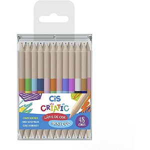 Lapis de cor redondo cis criatic mini duo 24lap/48c - sertic (estojo)