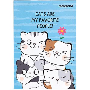 Caderno a5 gatinhos mod1 60fls 15x21cm - maxprint (unidade)