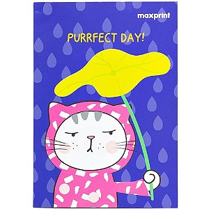 Caderno a5 gatinhos mod3 60fls 15x21cm - maxprint (unidade)