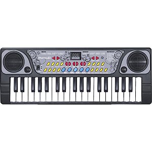 Instrumento musical teclado com microfone c/37tecl - dm toys (unidade)