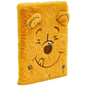 Caderno a5 pooh c/pelucia 80f 21x15cm - dac (unidade)
